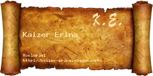 Kaizer Erina névjegykártya